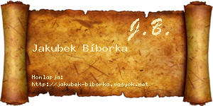Jakubek Bíborka névjegykártya
